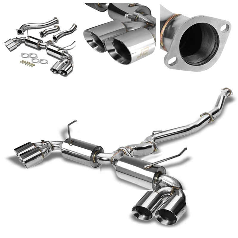 3.5" Slant Roll Muffler Tip Exhaust Catback System For 13-14 Subaru WRX 2.5L H4-Performance-BuildFastCar