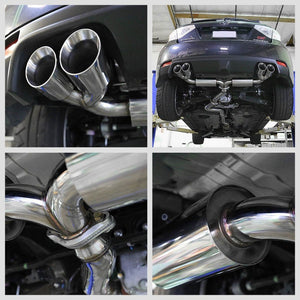 3.5" Slant Roll Muffler Tip Exhaust Catback System For 13-14 Subaru WRX 2.5L H4-Performance-BuildFastCar