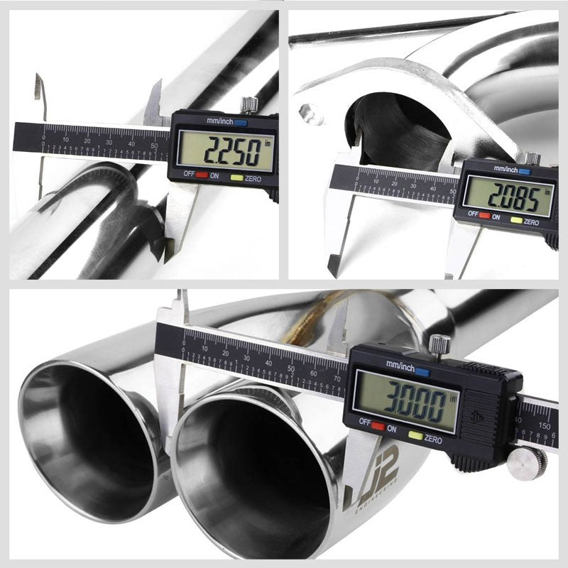 2.75" Dual Slant Roll Muffler Tip Exhaust Catback System For 93-99 Jetta Typ1H-Performance-BuildFastCar