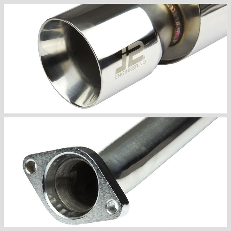 4" Round Roll Muffler Tip Exhaust Catback System For 11-14 CT200h Base 1.8L DOHC-Performance-BuildFastCar