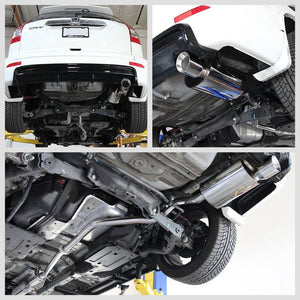 4" Round Roll Muffler Tip Exhaust Catback System For 07-11 Honda CR-V K24Z 2.4L-Major Pipe-BuildFastCar