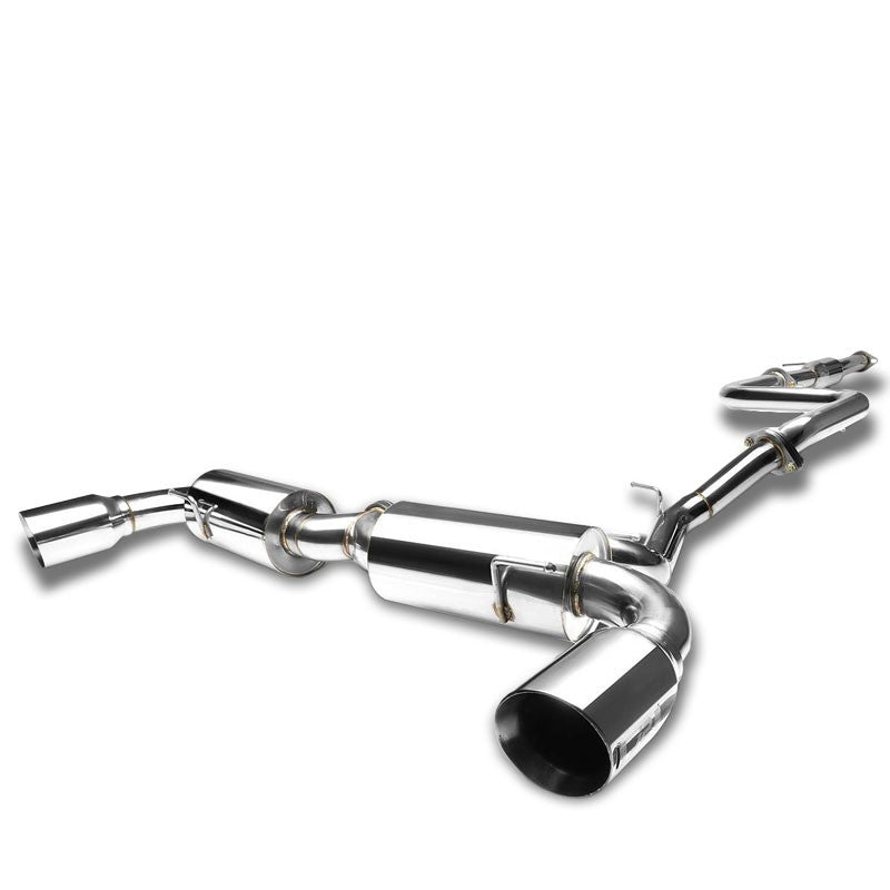 4.5" Dual Roll Muffler Tip Exhaust Catback System For 05-09 Mazda 3 2.3L DOHC-Performance-BuildFastCar