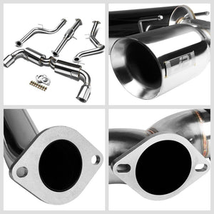 4.5" Dual Roll Muffler Tip Exhaust Catback System For 05-09 Mazda 3 2.3L DOHC-Performance-BuildFastCar