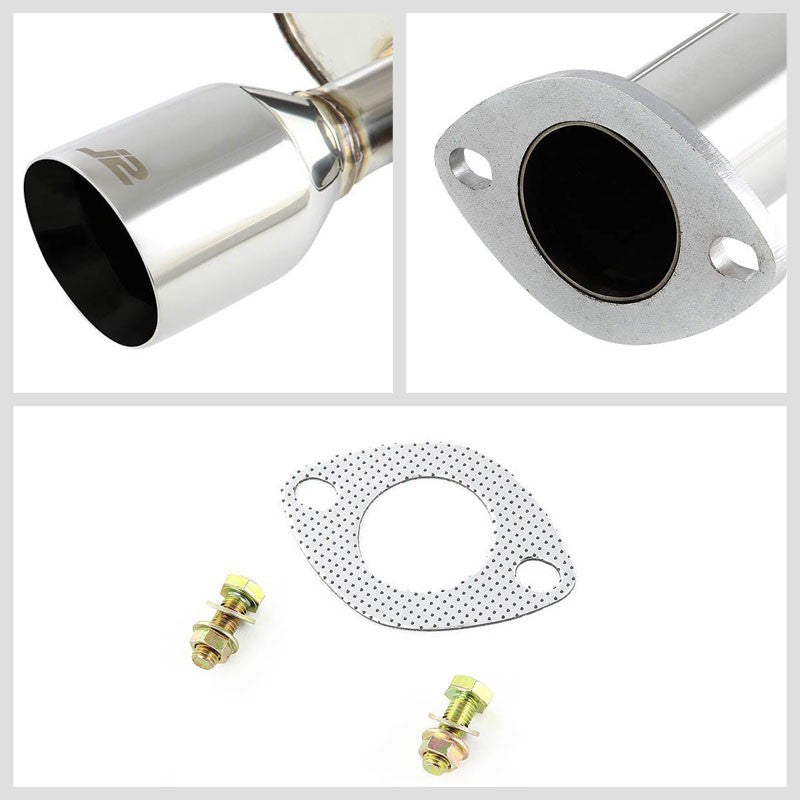 4" Roll Muffler Tip Exhaust Axleback System For 10-15 Toyota Prius XW30 1.8L-Performance-BuildFastCar