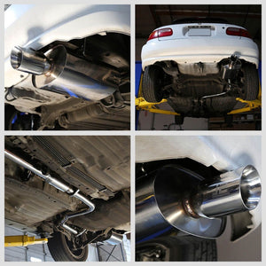 3.5" Slant Roll Muffler Tip Exhaust Catback System For 92-95 Civic EG6 1.5L/1.6L-Performance-BuildFastCar