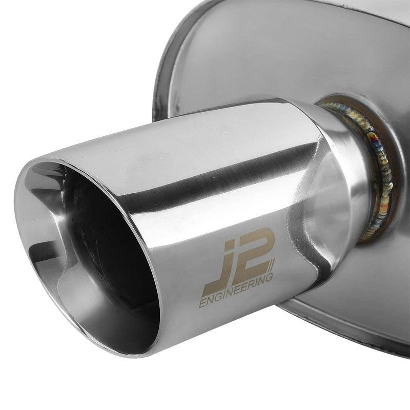 3.5" Slant Roll Muffler Tip Exhaust Catback System For 92-95 Civic EG6 1.5L/1.6L-Performance-BuildFastCar