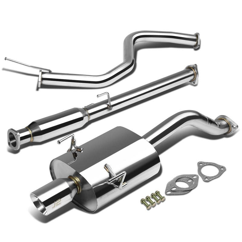 3.5" Slant Roll Muffler Tip Exhaust Catback System For 92-95 Civic EG6 1.5L/1.6L-Performance-BuildFastCar