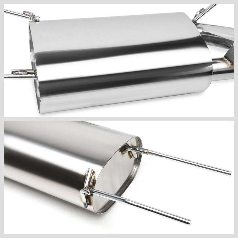 4.5" Oval Slant Roll Muffler Tip Exhaust Catback System For 10-13 Mazda 3 2.0L-Performance-BuildFastCar