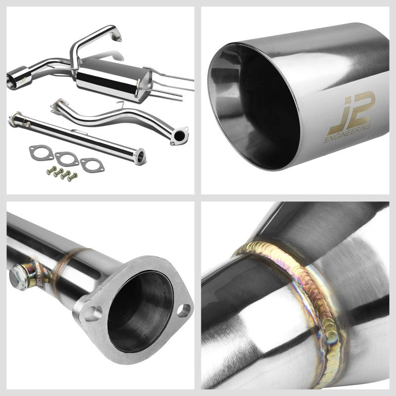 4.25" Slant Roll Muffler Tip Exhaust Catback System For 10-13 Mazda 3 2.0L DOHC-Performance-BuildFastCar