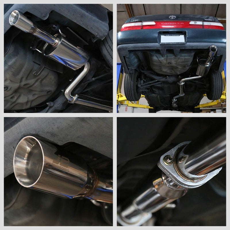 3.5" Slant Roll Muffler Tip Exhaust Catback System For 93-97 Toyota Corolla DOHC-Performance-BuildFastCar