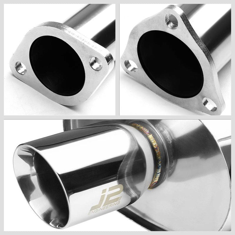 3.5" Slant Roll Muffler Tip Exhaust Catback System For 94-01 Integra 1.8L DOHC-Performance-BuildFastCar