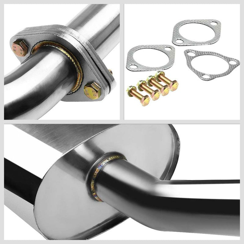3.5" Slant Roll Muffler Tip Exhaust Catback System For 94-01 Integra 1.8L DOHC-Performance-BuildFastCar