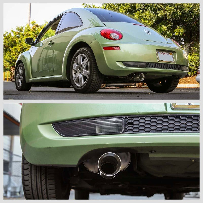 3.5" Slant Roll Muffler Tip Exhaust Catback System For 06-10 Beetle 2.5L DOHC-Performance-BuildFastCar