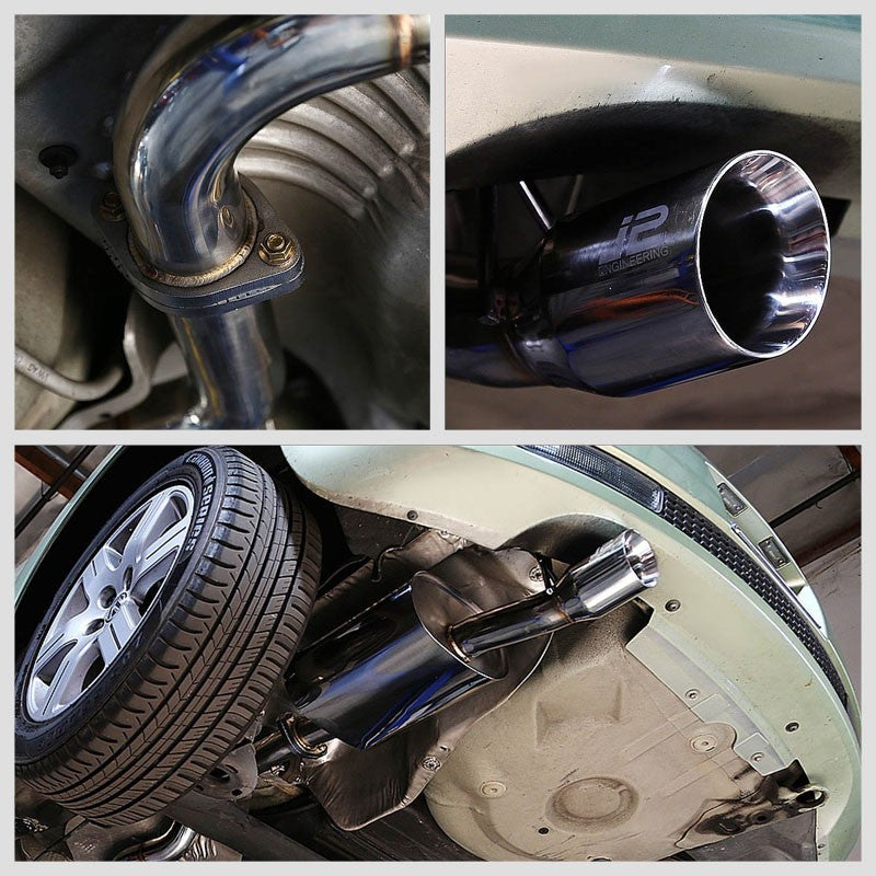 3.5" Slant Roll Muffler Tip Exhaust Catback System For 06-10 Beetle 2.5L DOHC-Performance-BuildFastCar