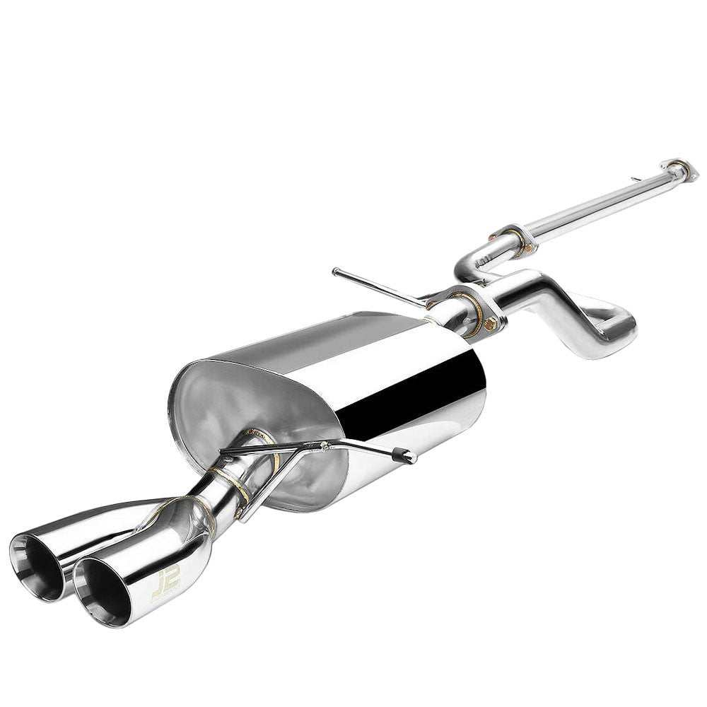 2.75" Dual Slant Roll Muffler Tip Exhaust Catback System For 11-15 Fiesta 1.6L