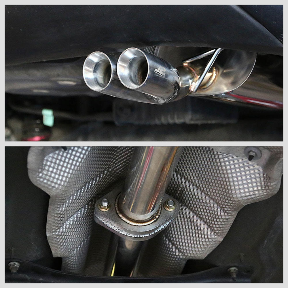 2.75" Dual Slant Roll Muffler Tip Exhaust Catback System For 11-15 Fiesta 1.6L