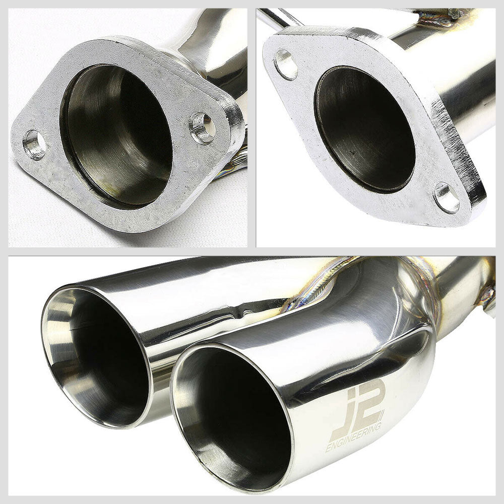 2.75" Dual Slant Roll Muffler Tip Exhaust Catback System For 11-15 Fiesta 1.6L