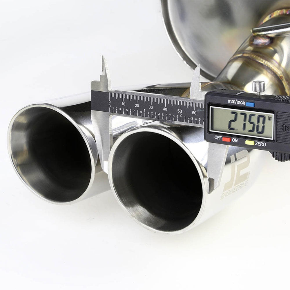 2.75" Dual Slant Roll Muffler Tip Exhaust Catback System For 11-15 Fiesta 1.6L