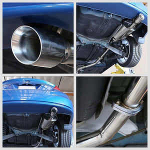 3.5" Slant Roll Muffler Tip Exhaust Catback System For 12-15 Civic FG3 1.8L SOHC-Performance-BuildFastCar