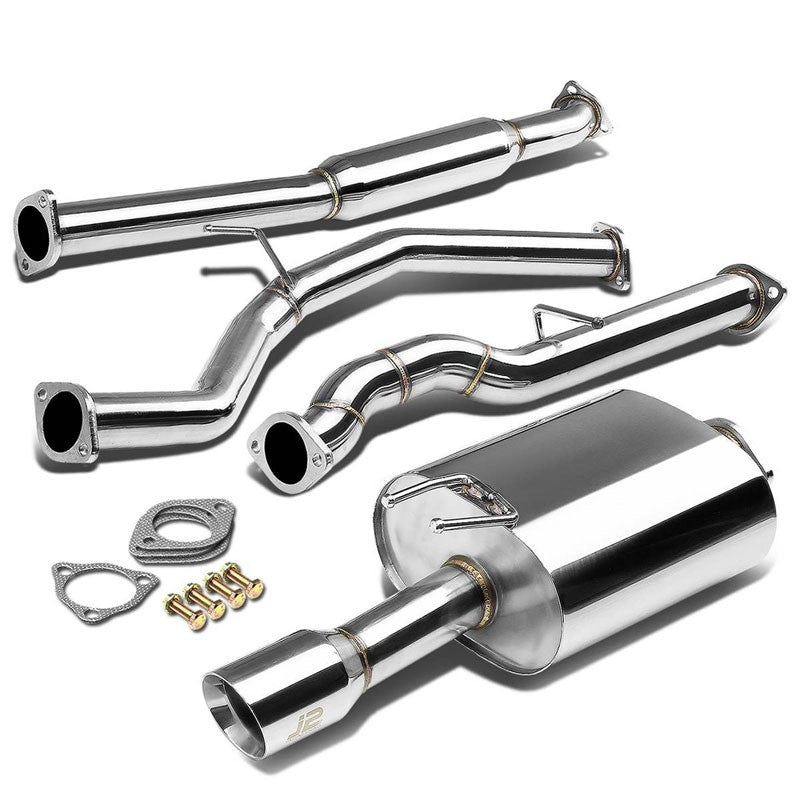 3.5" Slant Roll Muffler Tip Exhaust Catback System For 12-15 Civic FG3 1.8L SOHC-Performance-BuildFastCar