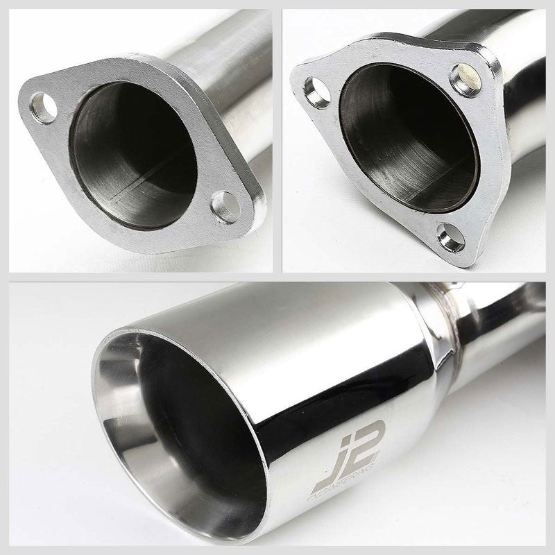 3.5" Slant Roll Muffler Tip Exhaust Catback System For 12-15 Civic FG3 1.8L SOHC-Performance-BuildFastCar