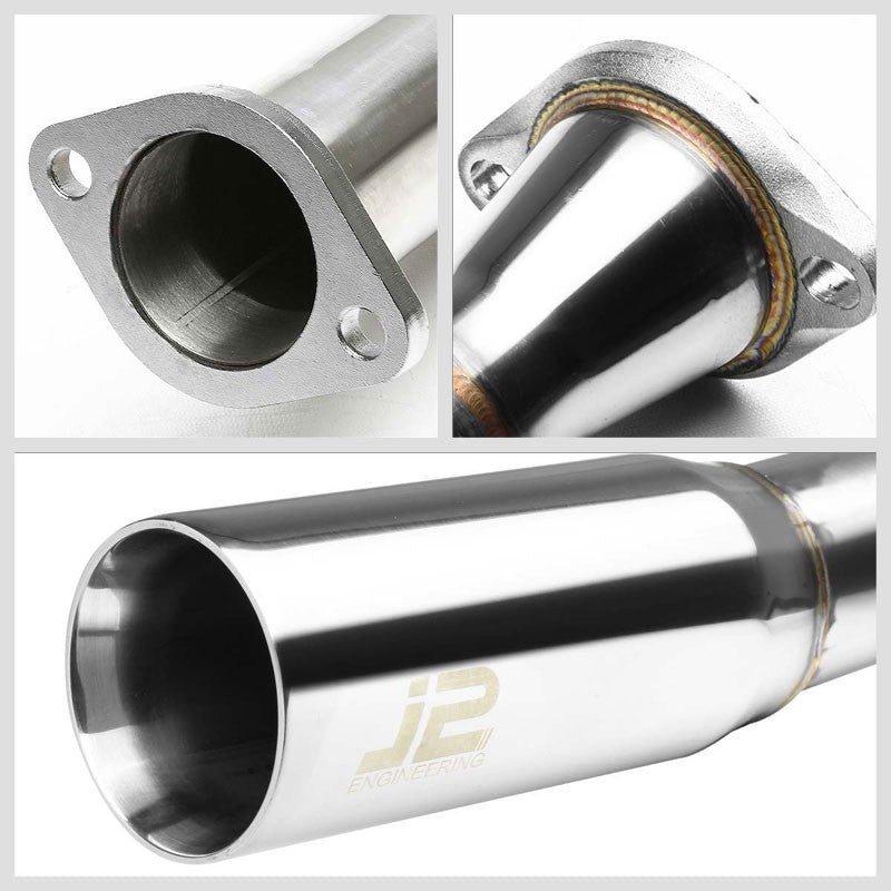 3" Slant Roll Muffler Tip Exhaust Catback System For 12-17 Nissan Versa 1.6L-Performance-BuildFastCar