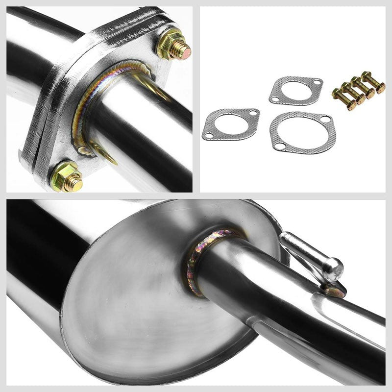 3" Slant Roll Muffler Tip Exhaust Catback System For 12-17 Nissan Versa 1.6L-Performance-BuildFastCar