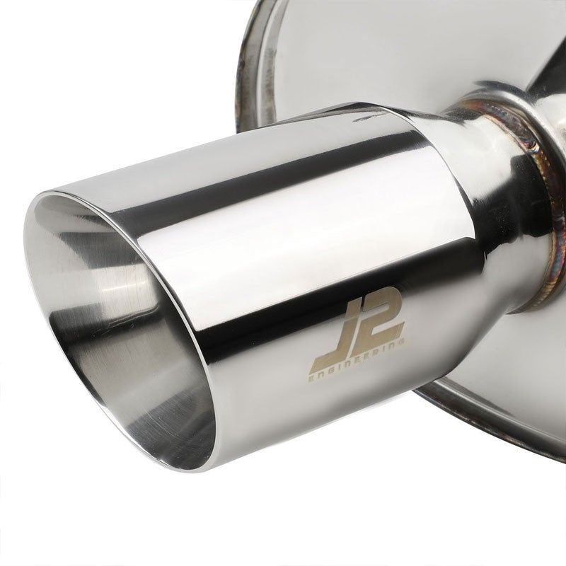 3.5" Dual Slant Roll Muffler Tip Exhaust Catback System For 06-09 Eclipse 2.4L-Performance-BuildFastCar