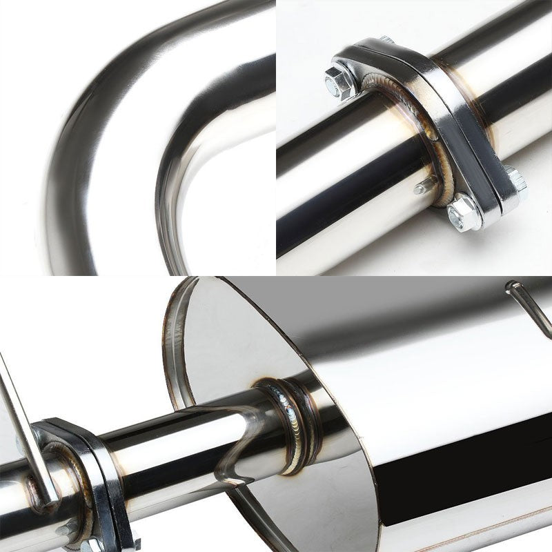 3.5" Dual Slant Roll Muffler Tip Exhaust Catback System For 06-09 Eclipse 2.4L-Performance-BuildFastCar