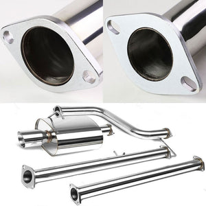 3.5" Dual Slant Roll Muffler Tip Exhaust Catback System For 06-09 Eclipse 2.4L-Performance-BuildFastCar