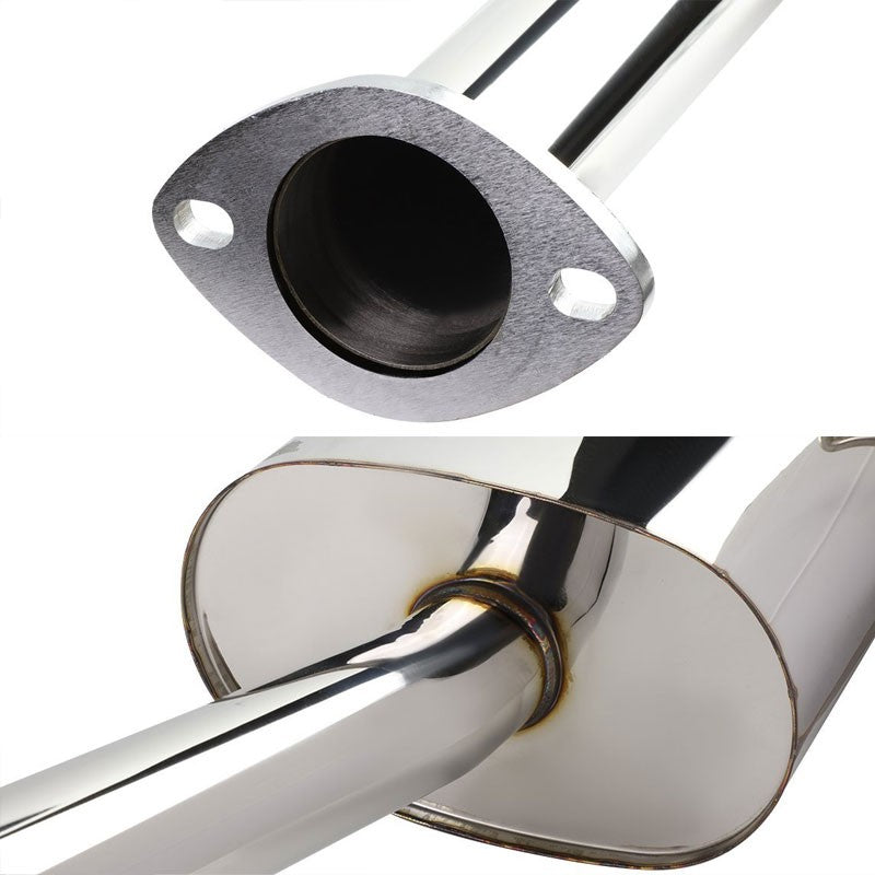 3.5" Slant Roll Muffler Tip Exhaust Catback System For 05-10 Cobalt 2.2L DOHC-Performance-BuildFastCar