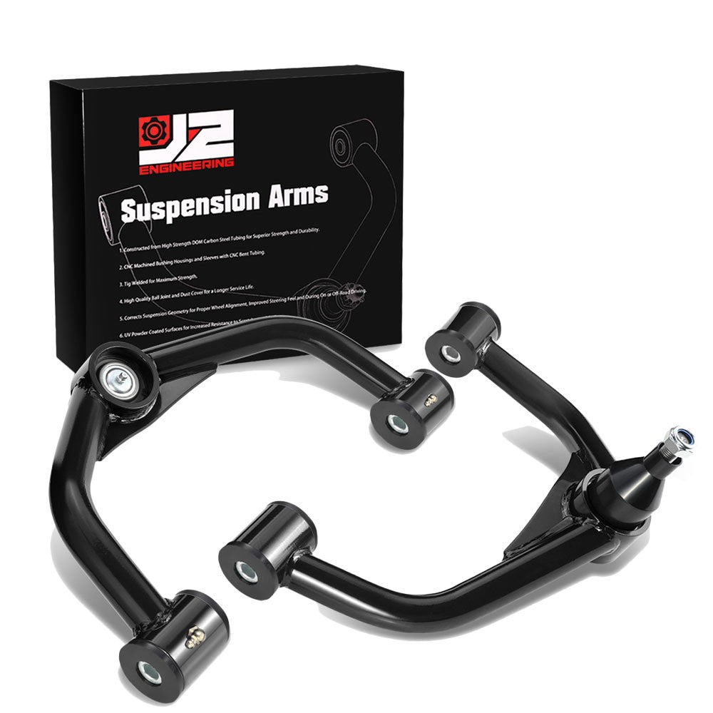 J2 Black 2-4&quot; Lift Front Upper Control Arm 11-19 Sierra 2500 3500 HD J2-FUCA-CS11-2535-BB