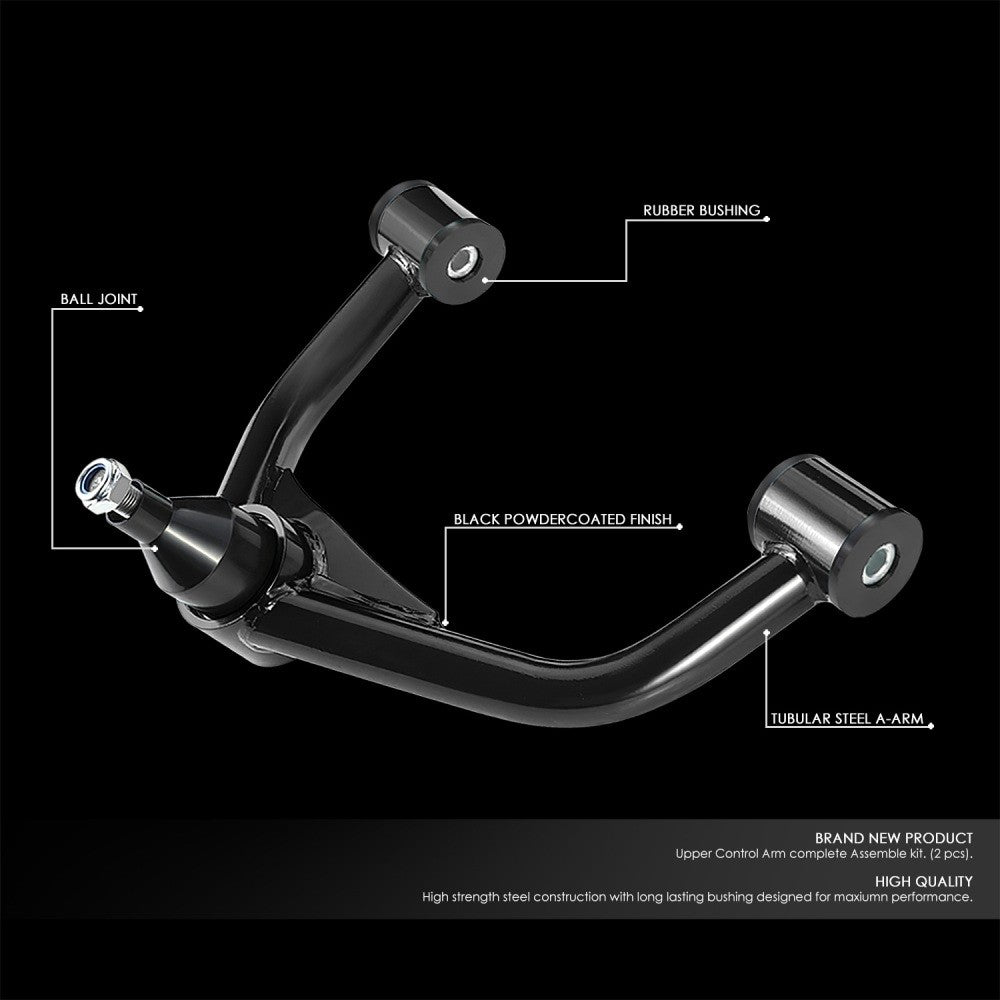 J2 Black 2-4" Lift Front Upper Control Arm 11-19 Sierra 2500 3500 HD J2-FUCA-CS11-2535-BB