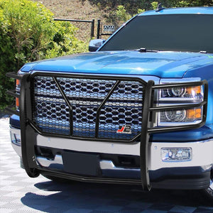 Black Mild Steel Full Front Grille Guard For 14-15 Chevrolet Silverado 1500-Grille Guards & Bull Bars-BuildFastCar