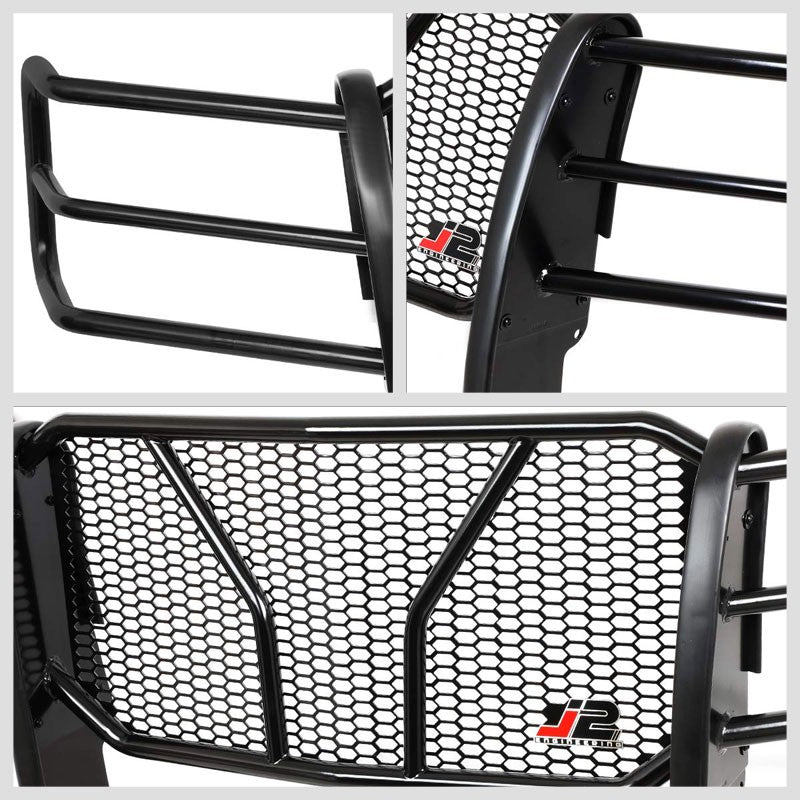 Black Mild Steel Full Front Grille Guard For 14-15 Chevrolet Silverado 1500-Grille Guards & Bull Bars-BuildFastCar