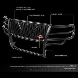 J2 Black Mild Steel Frame Full Front Grille Guard For 07-13 Chevrolet Avalanche-Grille Guards & Bull Bars-BuildFastCar
