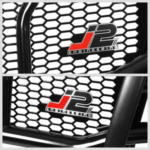 J2 Black Mild Steel Frame Full Front Grille Guard For 07-13 Chevrolet Avalanche-Grille Guards & Bull Bars-BuildFastCar