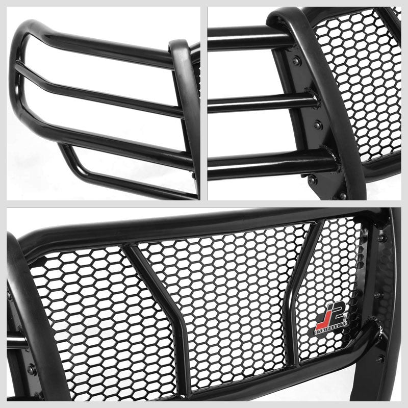 J2 Black Mild Steel Frame Full Front Grille Guard For 07-13 Chevrolet Avalanche-Grille Guards & Bull Bars-BuildFastCar