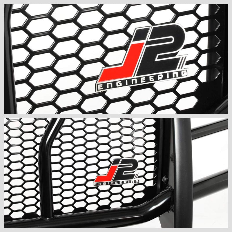 J2 Black Mild Steel Full Front Grille Guard For 11-14 GMC Sierra 2500 HD/3500 HD-Grille Guards & Bull Bars-BuildFastCar