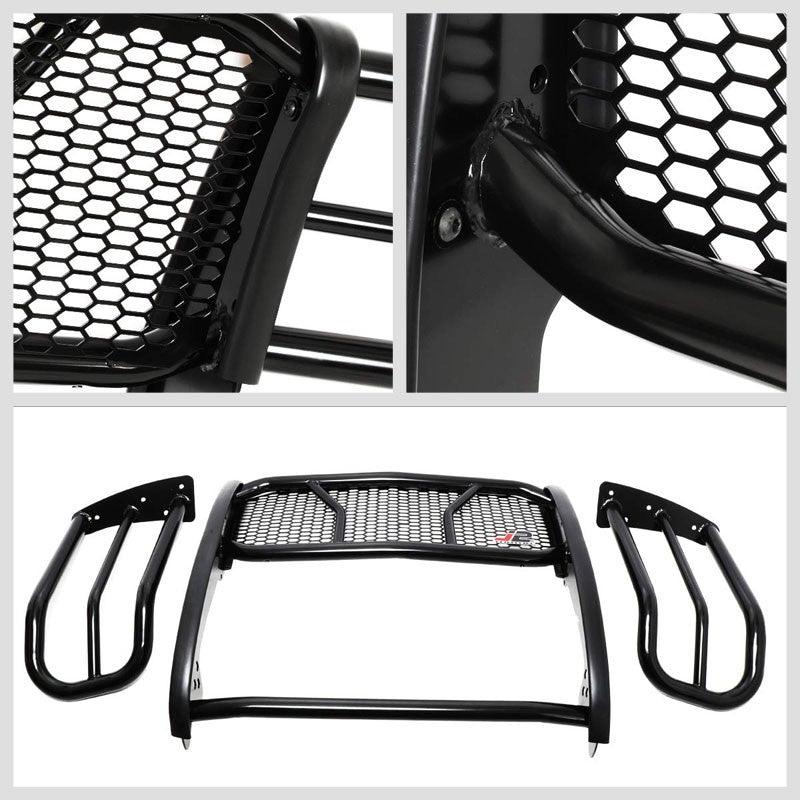 J2 Black Mild Steel Full Front Grille Guard For 11-14 GMC Sierra 2500 HD/3500 HD-Grille Guards & Bull Bars-BuildFastCar