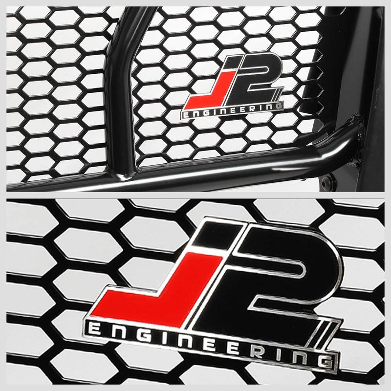 J2 Black Mild Steel Full Front Grille Guard For 05-15 Toyota Tacoma 2.7L/4.0L-Grille Guards & Bull Bars-BuildFastCar