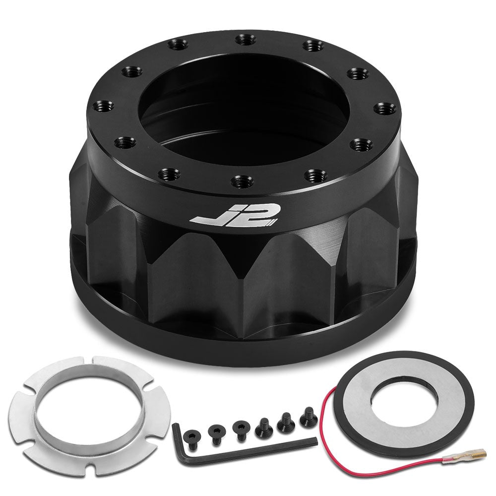 90-93 Integra J2 Black 6-Bolt Steering Wheel Hub Adapter