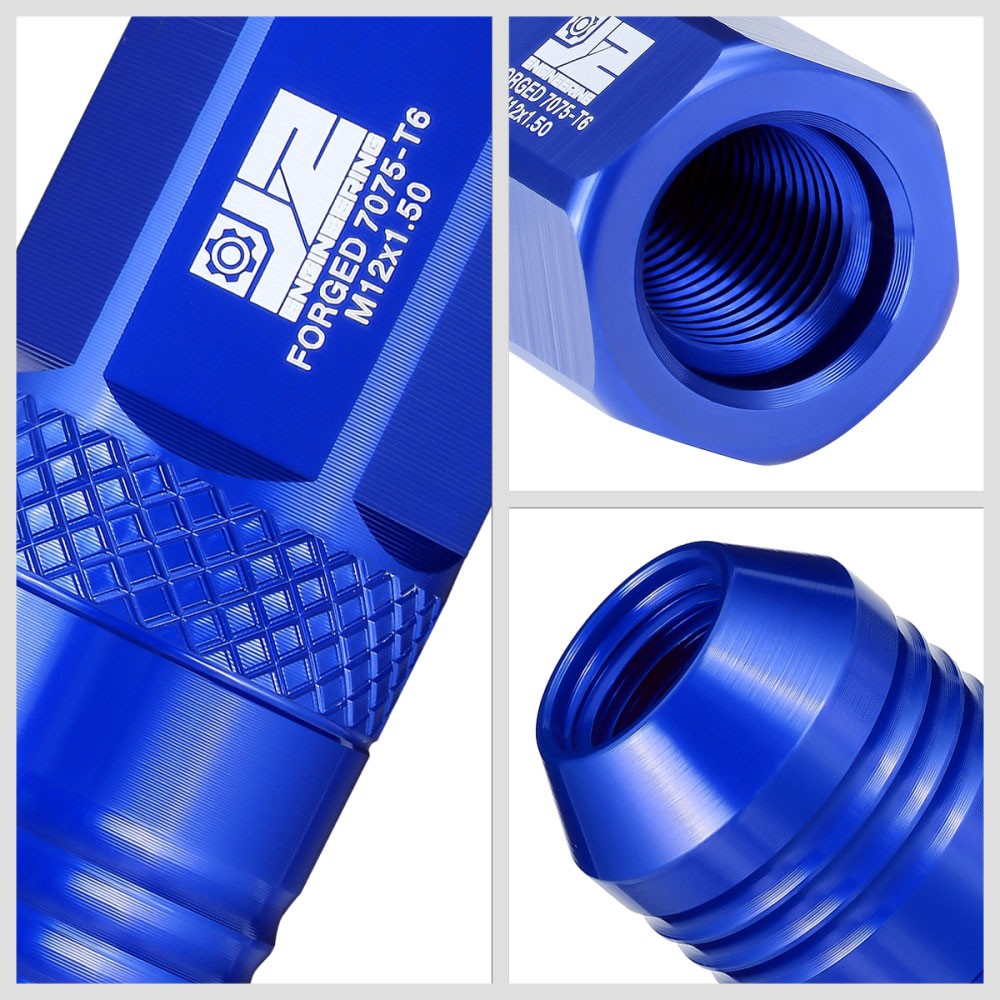 J2 20PCs Blue M12x1.5 Open End 21MM OD/50MM Tall Lug Nuts J2-LN-T7-040-15-BL