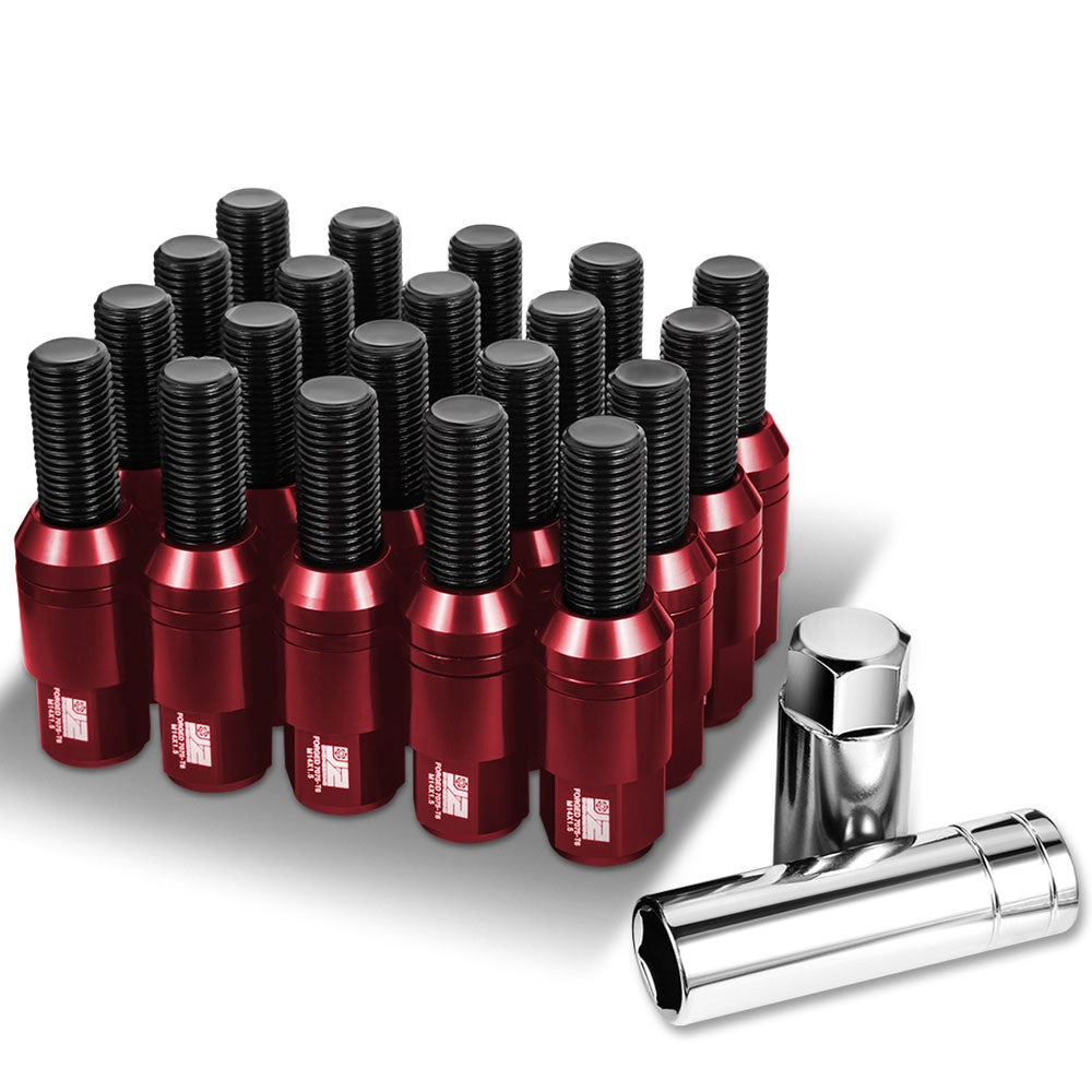 J2 Red M14x1.5 Closed End 23MM OD/76mm Tall Conical Seat Lug Nuts J2-LN-T7-041CS-RD