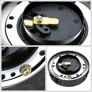 J2 Black Low Profile Twist Lock Steering Wheel Quick Release Adapter J2-QR-ZTL-9070-BK