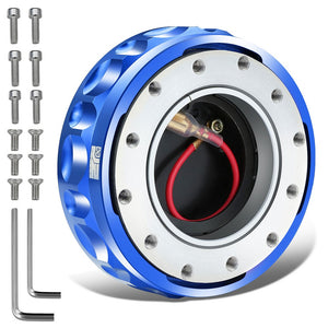 J2 Blue Low Profile Twist Lock Steering Wheel Quick Release Adapter J2-QR-ZTL-9070-BL