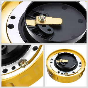 J2 Gold Low Profile Twist Lock Steering Wheel Quick Release Adapter J2-QR-ZTL-9070-GD