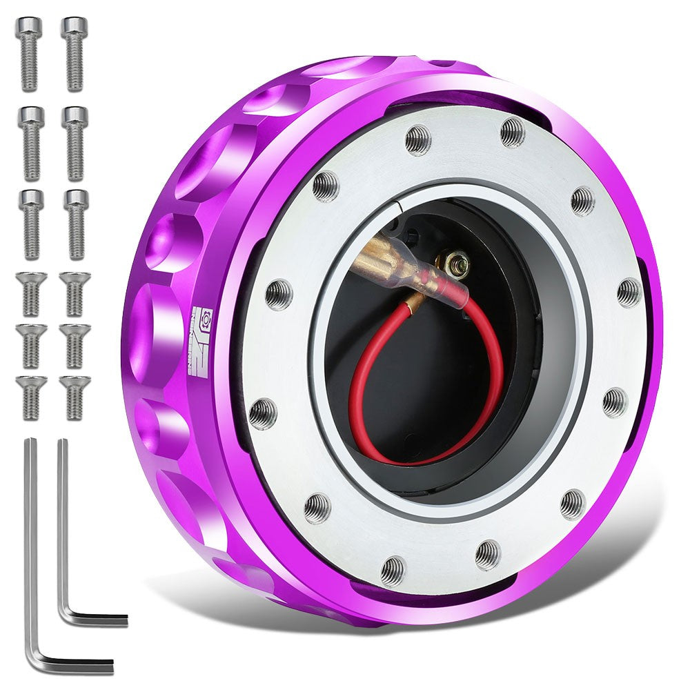 J2 Purple Low Profile Twist Lock Steering Wheel Quick Release Adapter J2-QR-ZTL-9070-PP