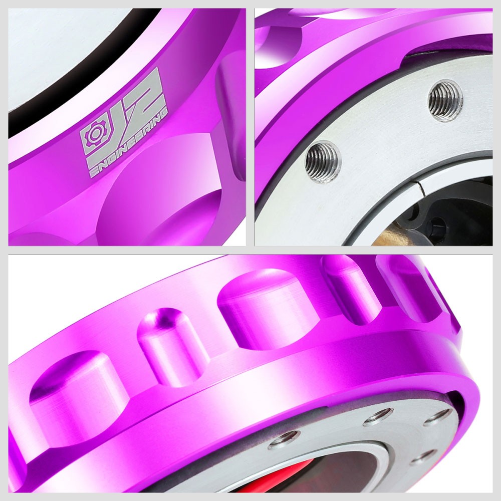 J2 Purple Low Profile Twist Lock Steering Wheel Quick Release Adapter J2-QR-ZTL-9070-PP
