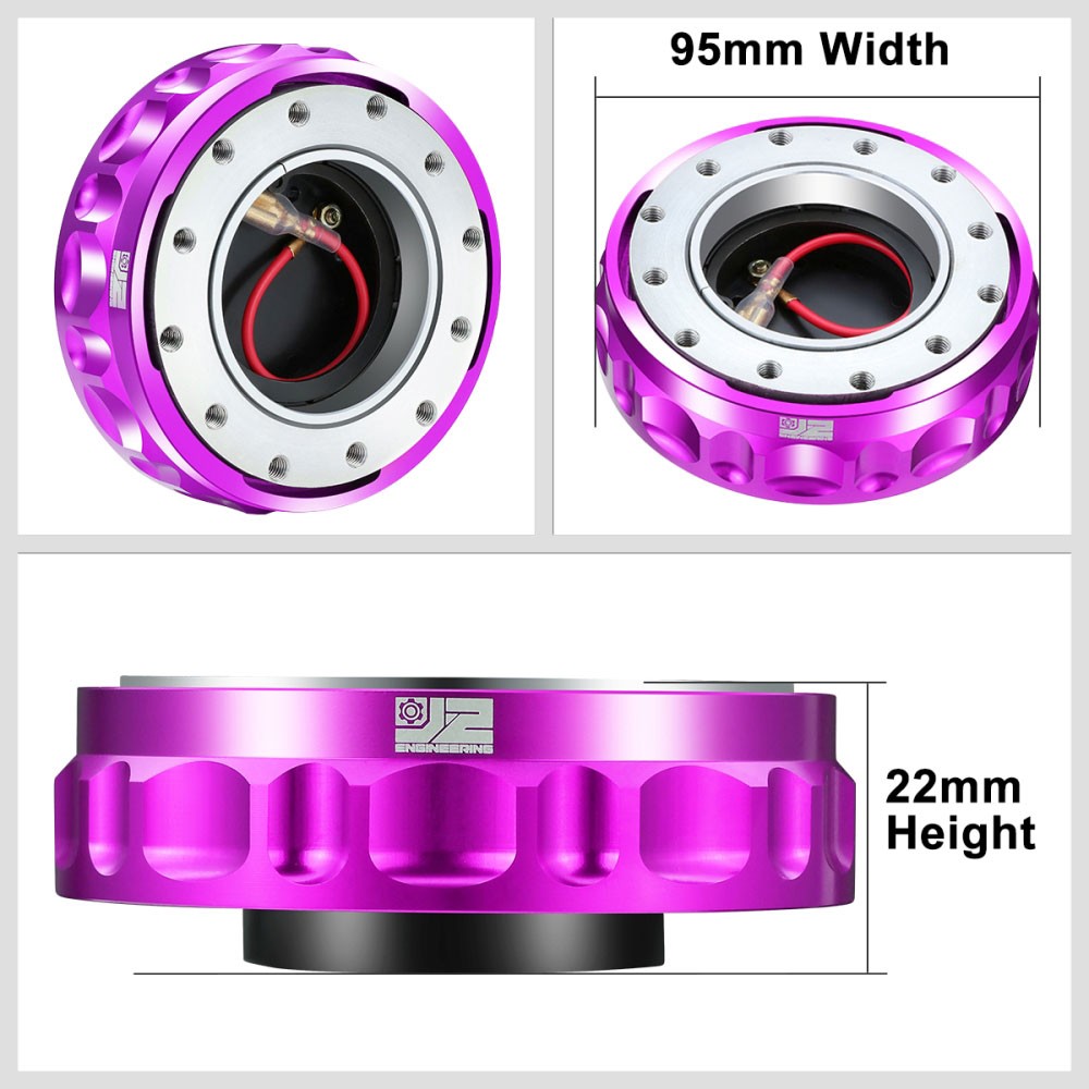J2 Purple Low Profile Twist Lock Steering Wheel Quick Release Adapter J2-QR-ZTL-9070-PP